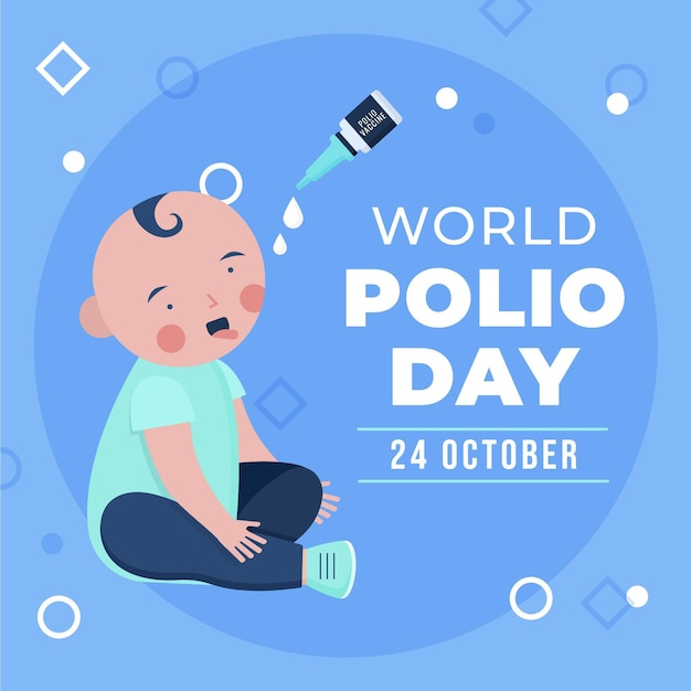 Vector flat world polio day illustration