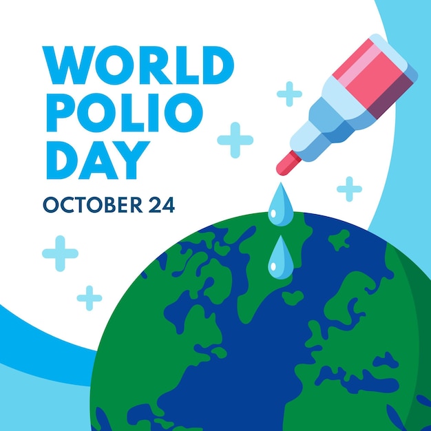 Vector flat world polio day illustration