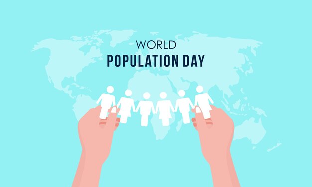 Illustrazione della giornata mondiale della popolazione piatta
