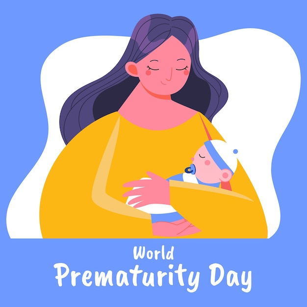 Vector flat world prematurity day illustration