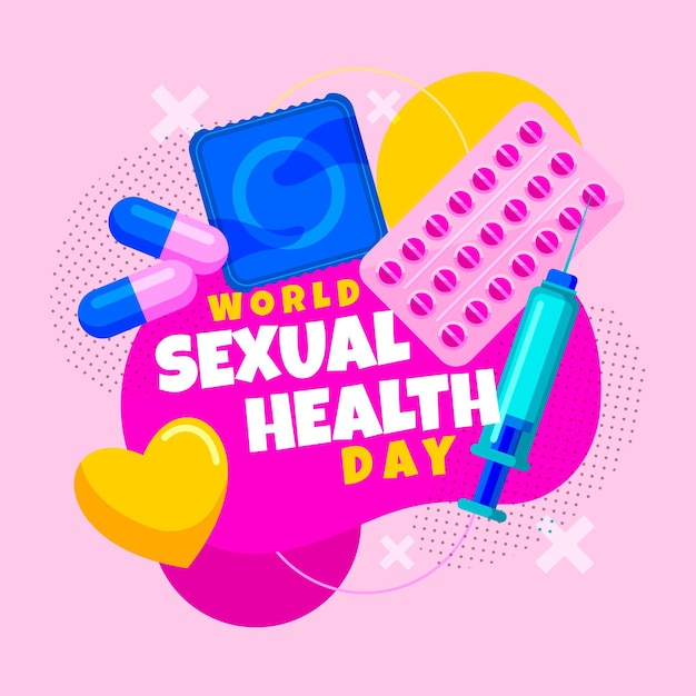 Flat world sexual health day illustration