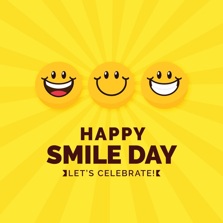 Vector flat world smile day illustration