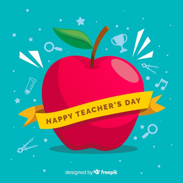 Vector flat world teacher's day background