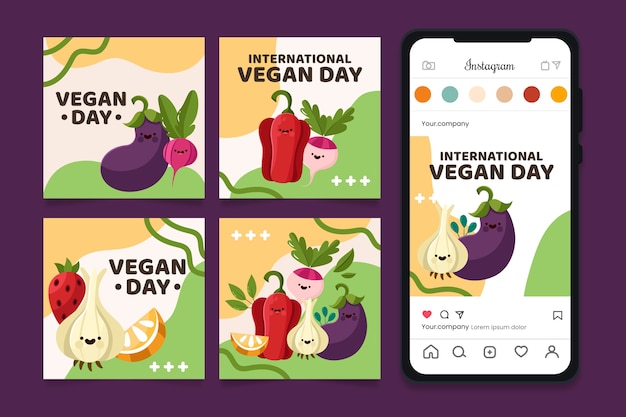 Коллекция постов instagram день вегана в плоском мире