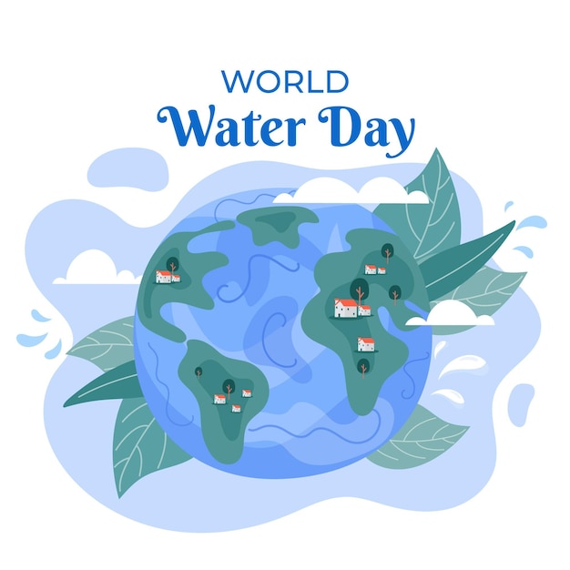 Vector flat world water day illustration