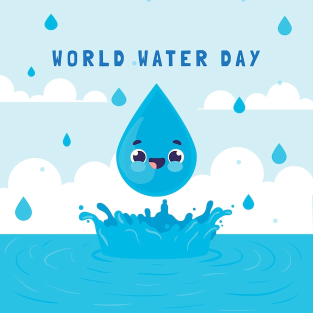 Vector flat world water day illustration