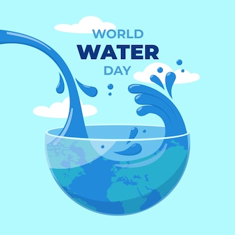 Illustrazione della giornata mondiale dell'acqua piatta