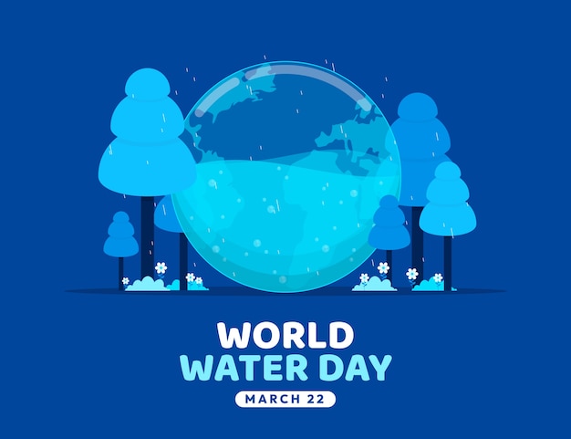 Vector flat world water day illustration