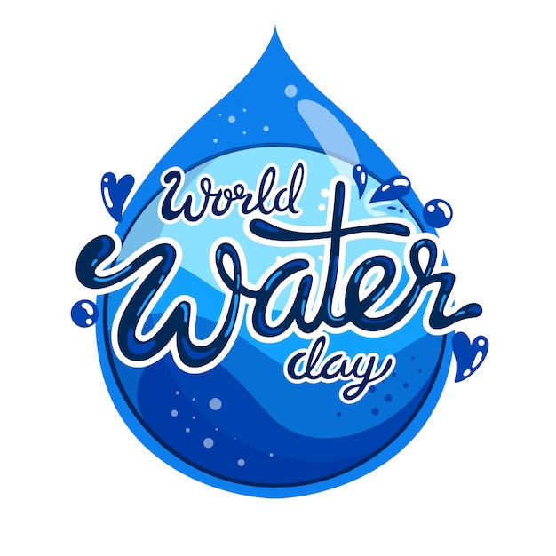 Flat world water day illustration