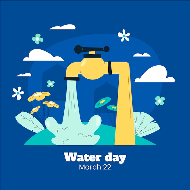 flat world water day illustration