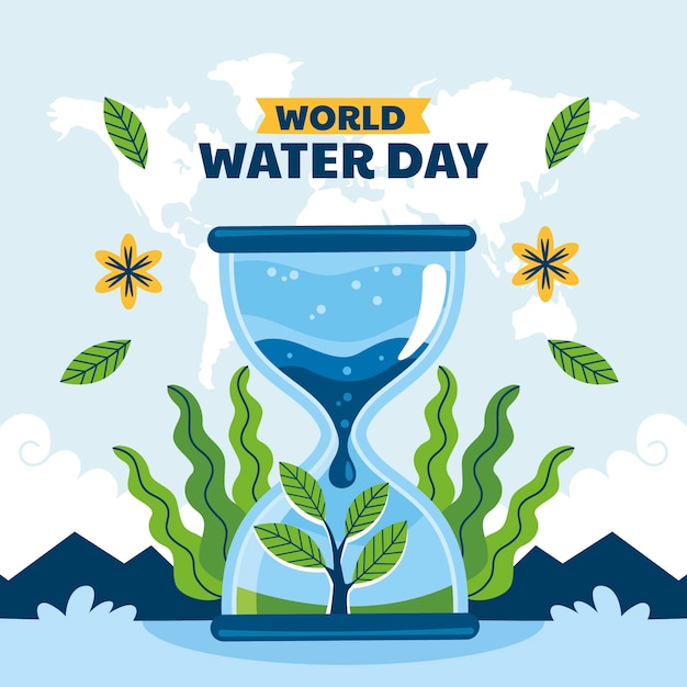 Vector flat world water day illustration