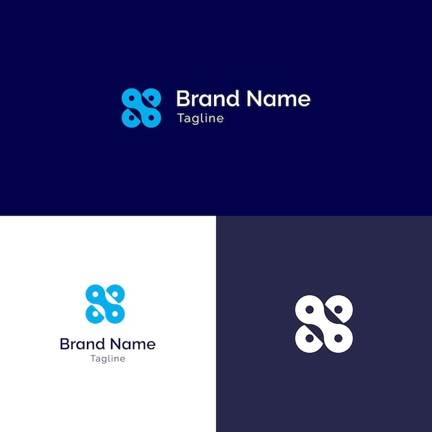 Flat x letter monogram business logo design template