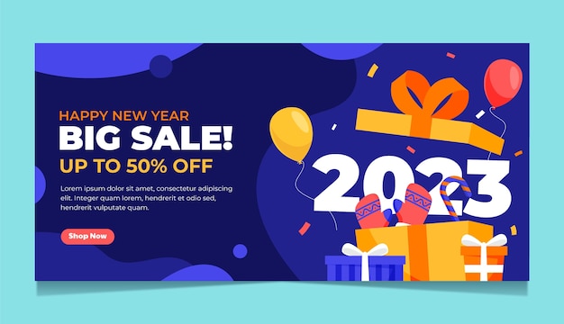 flat year end sale banner template