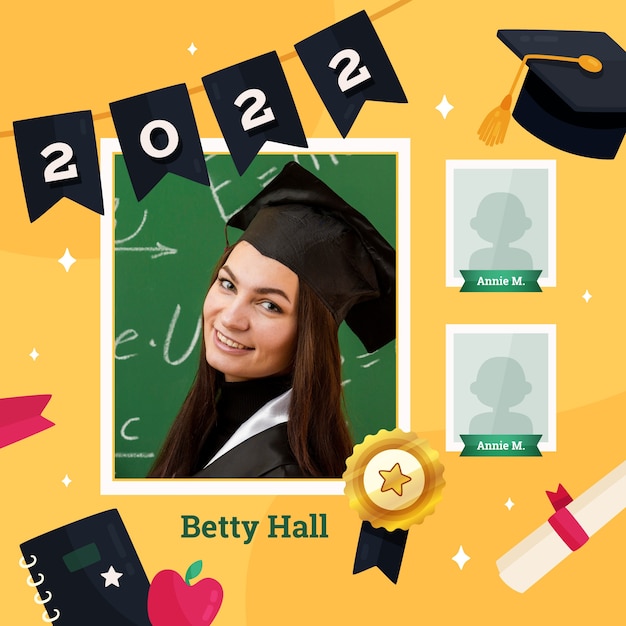 Vector flat yearbook template