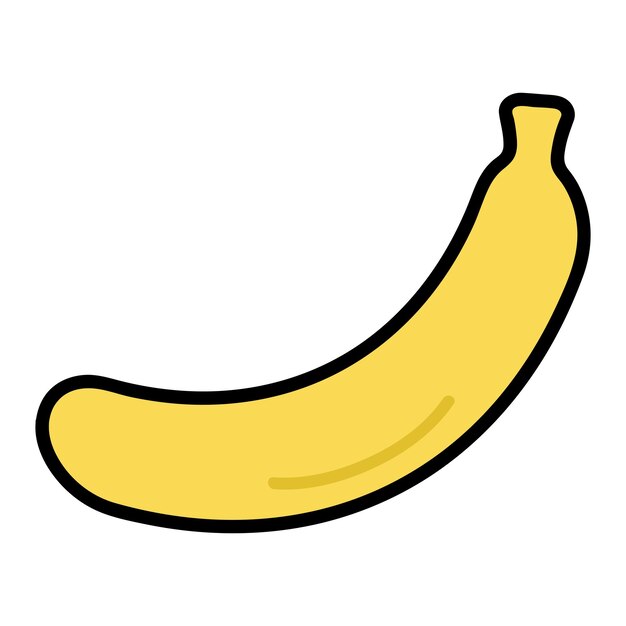 Flat yellow banana icon Vector illustration