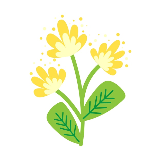 Flat yellow flowers clip art