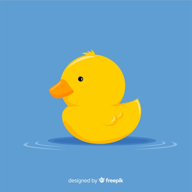 Vector flat yellow rubber duck design