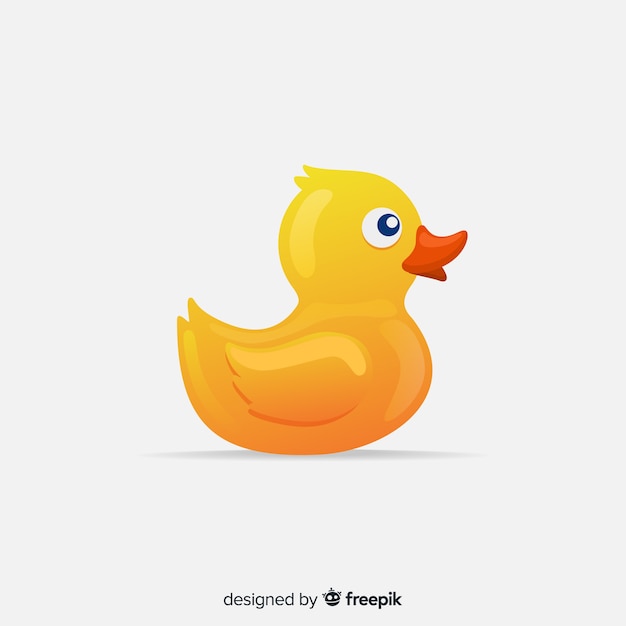 Flat yellow rubber duck