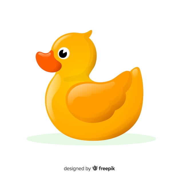 Flat yellow rubber duck