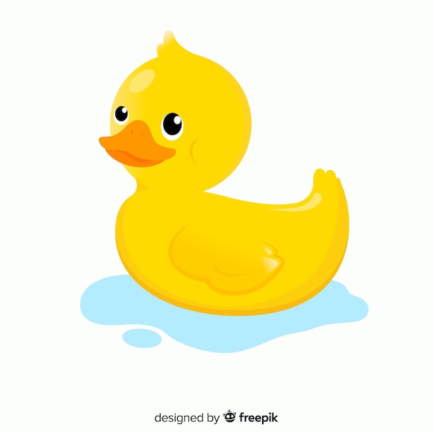 Flat yellow rubber duck