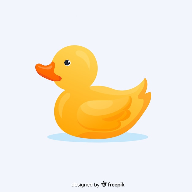 Vector flat yellow rubber little duck