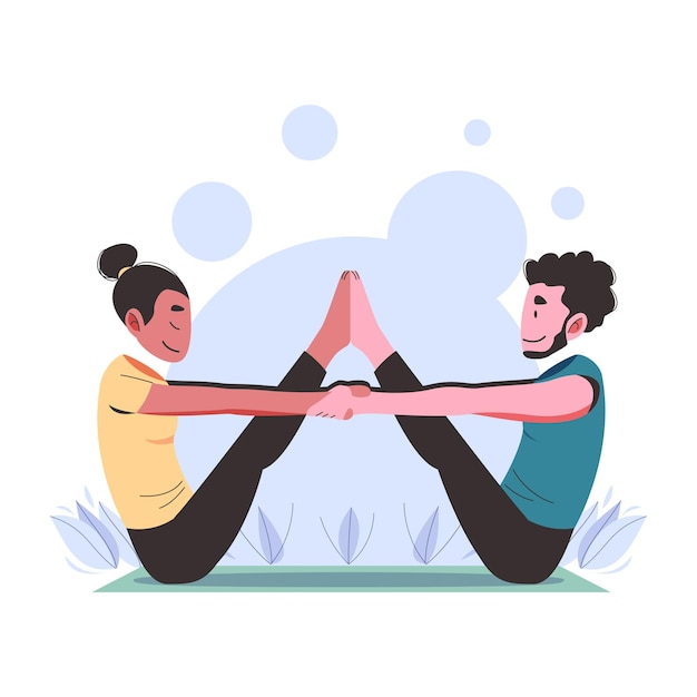 Vector flat yoga pose illustration