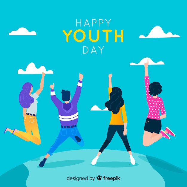 flat youth day background