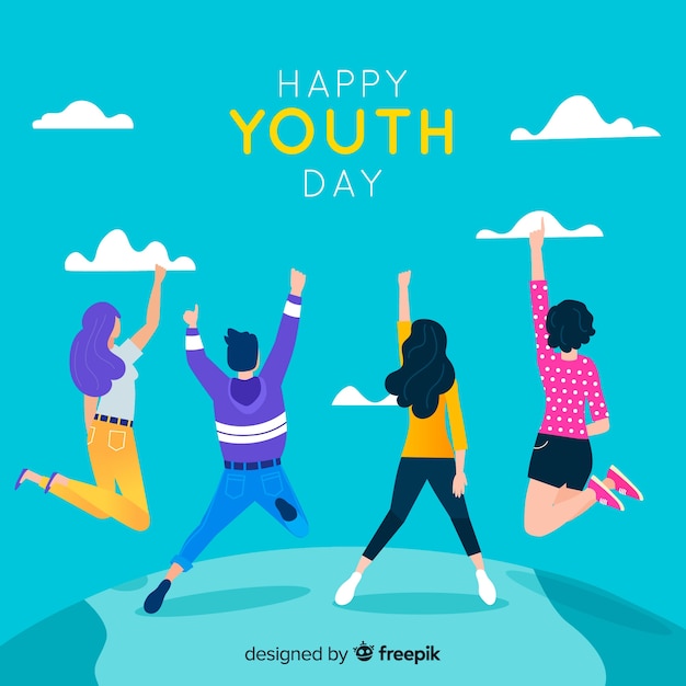 Vector flat youth day background