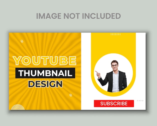 Flat youtube thumbnail template with effect