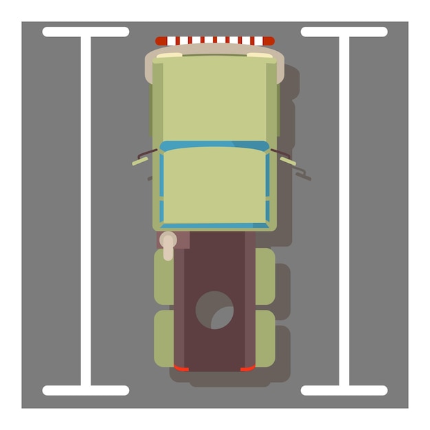 Flatbed vrachtwagenpictogram isometrische illustratie van flatbed vrachtwagen vectorpictogram voor web