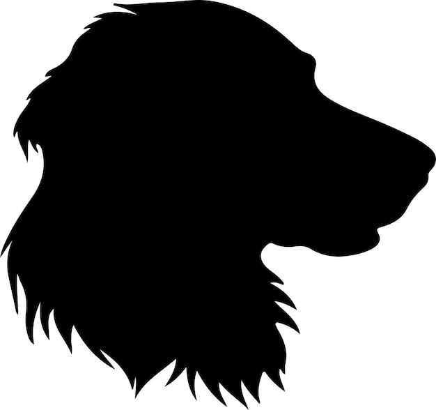 FlatCoated Retriever black silhouette with transparent background