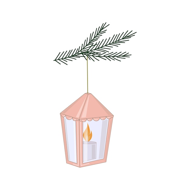 Flathand getekende kerst kaars illustratie Kerst decor