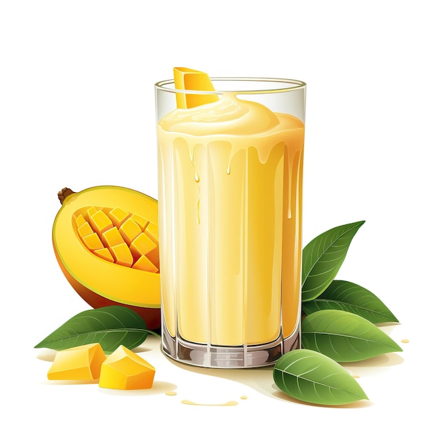 Вектор Логотип плоского вектора манго молоко вектор белый фонiso3d вектор водяной цвет животный напиток еда еда