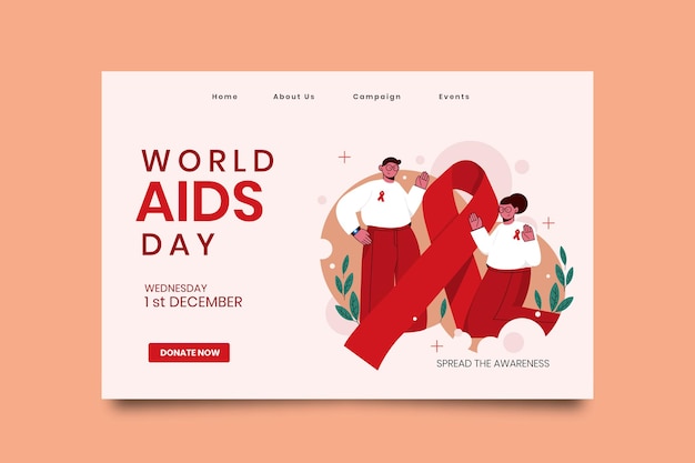 Целевая страница FlatWorld AIDS Day