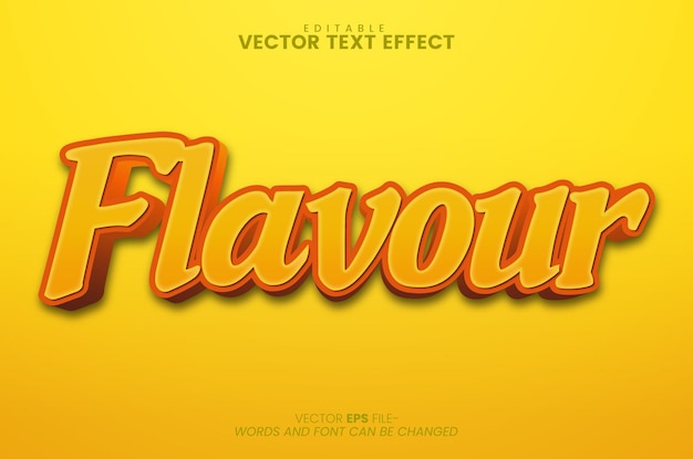 Flavour text effect editable graphic text template premium vector