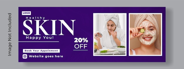flawless beauty salon and skin care cover banner template