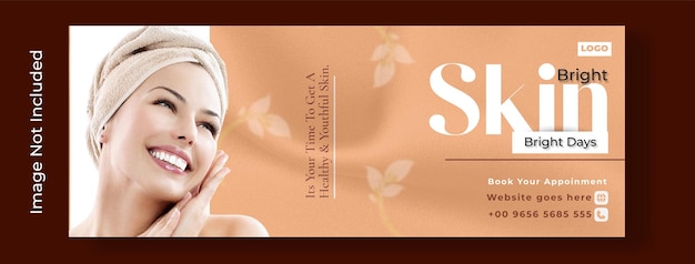 Flawless Beauty Salon and skin care cover banner template