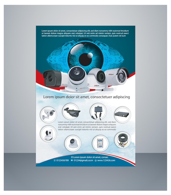 Vector flayer design template _cc camera business flayer