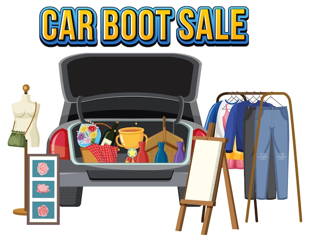 Flea market concept with car boot sale