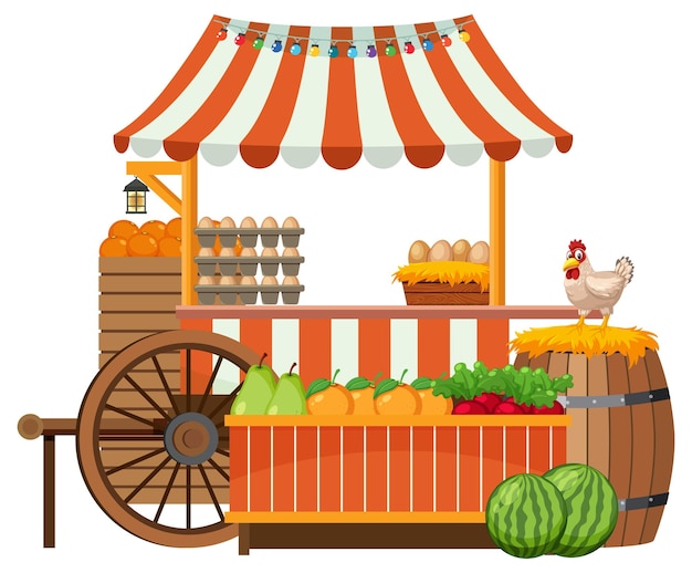 Flea market concept with fruit store