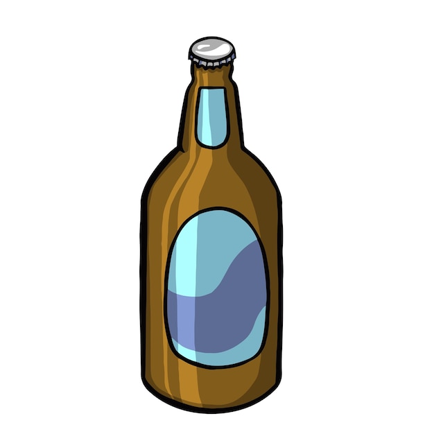 Fles donker bier vectorillustratie