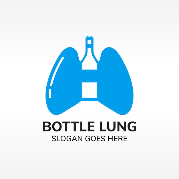 fles long logo ontwerpsjabloon. vectorillustratie gebruik blauwe kleuren.