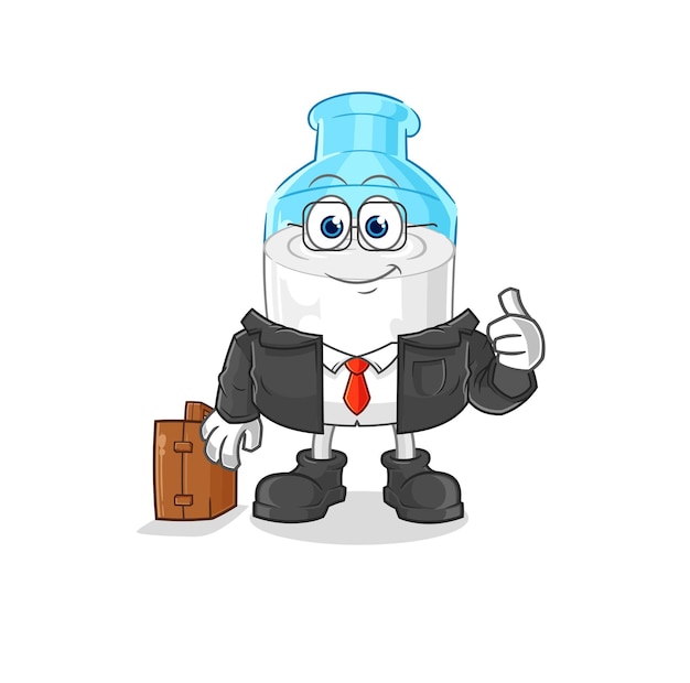 Fles melk kantoormedewerker mascotte cartoon vector