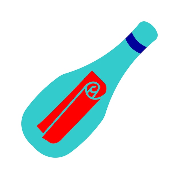 Vector fles met een bericht vectorillustrator