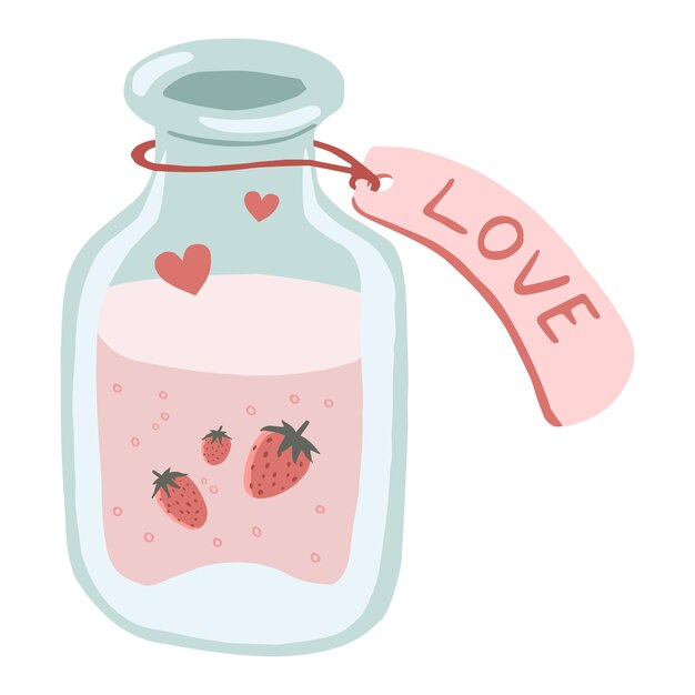 Fles met liefdesdrank en een papieren label