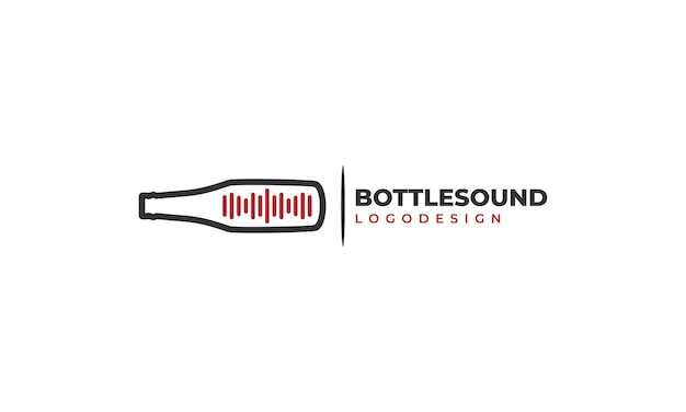 Fles met sound spectrum sound-logo-ontwerp, goed voor het logo van de opnamestudio