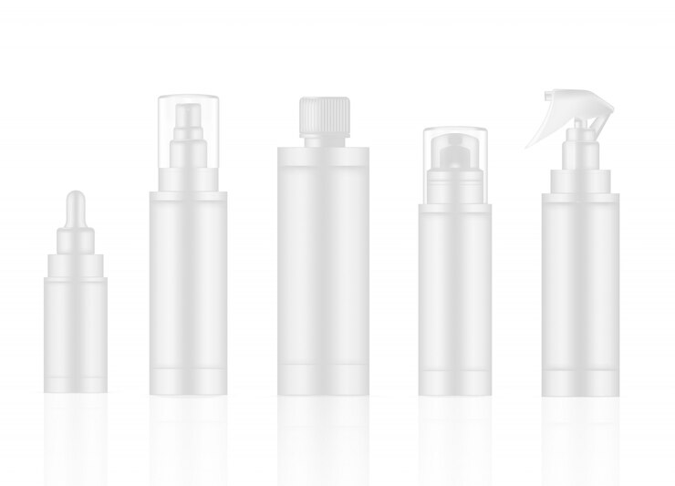 Fles White Realistische huidverzorgingsproductspray