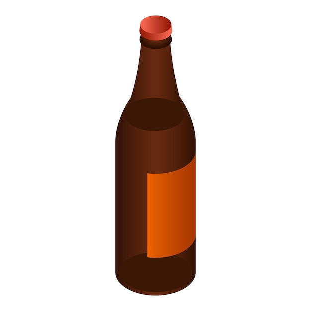 Flesje bier pictogram Isometrisch van fles bier vector pictogram voor webdesign geïsoleerd op een witte achtergrond