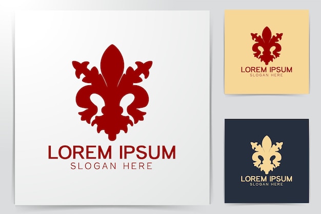 Fleur de lis logo Ideeën. Inspiratie logo ontwerp. Sjabloon vectorillustratie. Geïsoleerd Op Witte Achtergrond