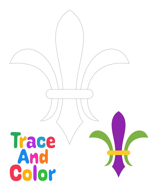 Fleur De Lis tracing worksheet for kids